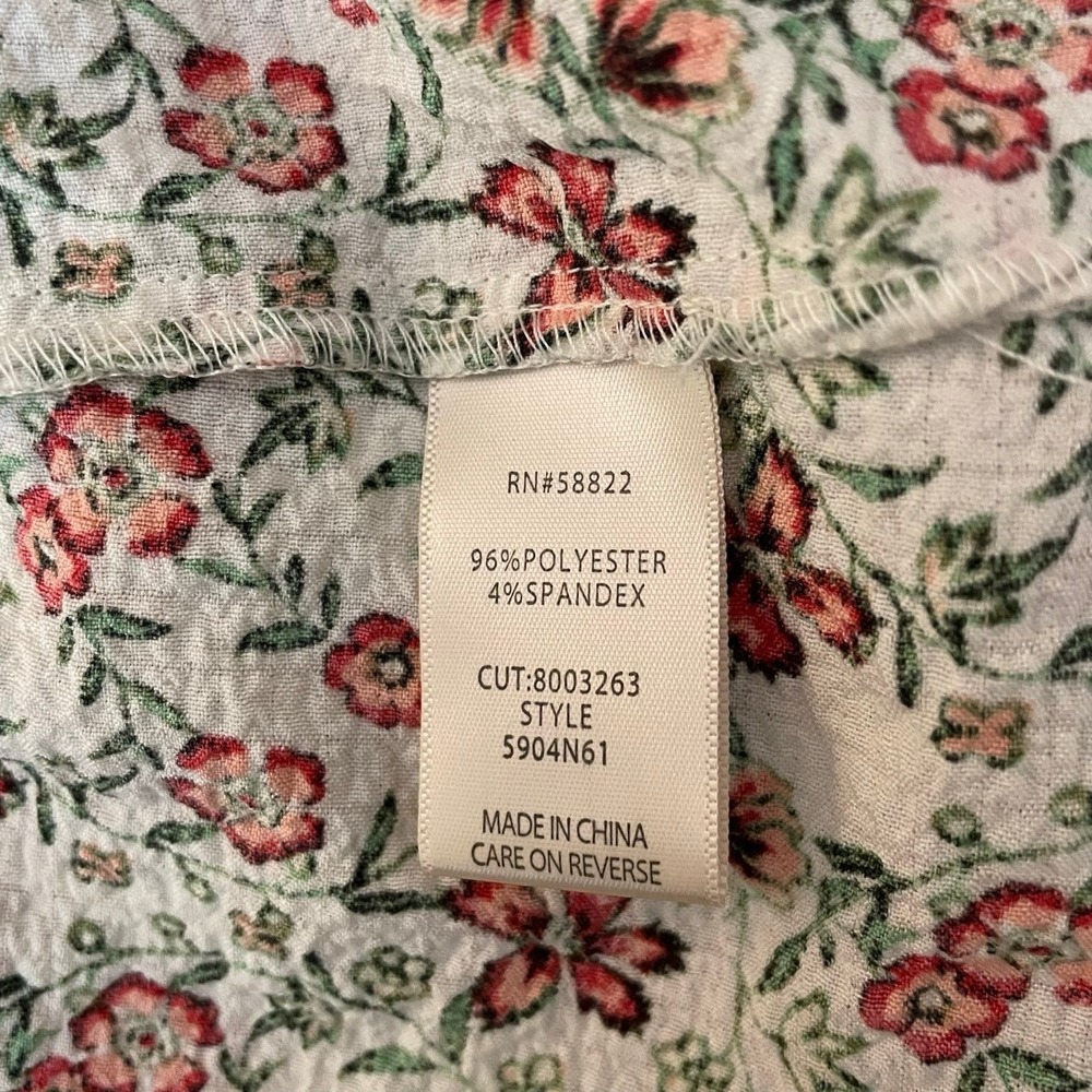 NEW Max Studio Small Floral Maxi Dress Smocked Waist Ruffle Sleeve Cottagecore - Picture 12 of 12